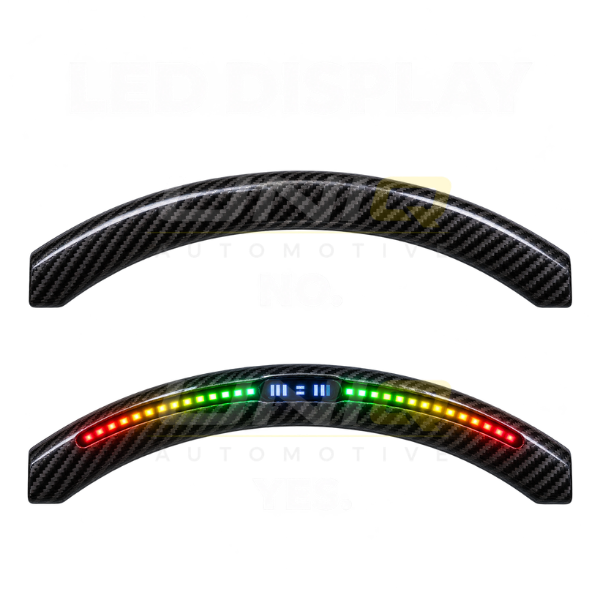 LED display option: plain carbon top, or carbon top with LED shift-light display
