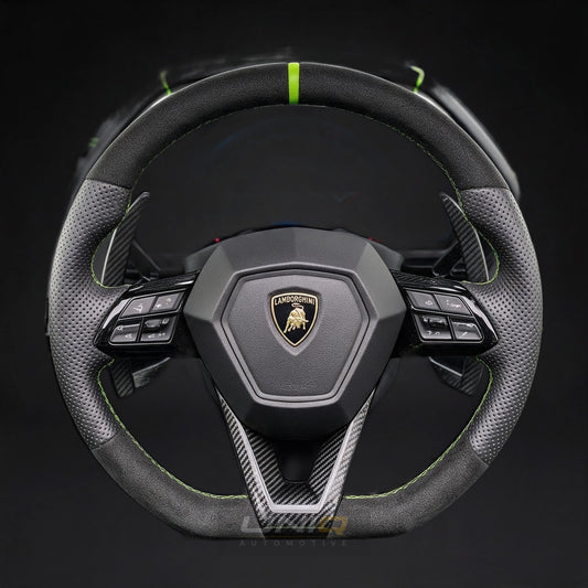 Lamborghini Aventador Style Custom Steering Wheel - carbon fibre