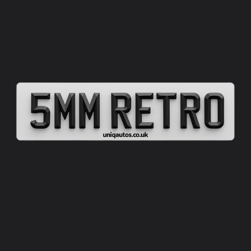 UNIQREG 5MM Retro Character Number Plate Set