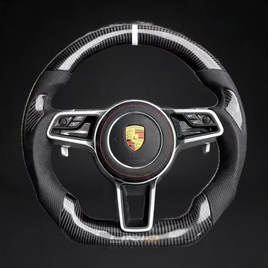 Porsche 997 / Cayenne Style Custom Steering Wheel - carbon fibre