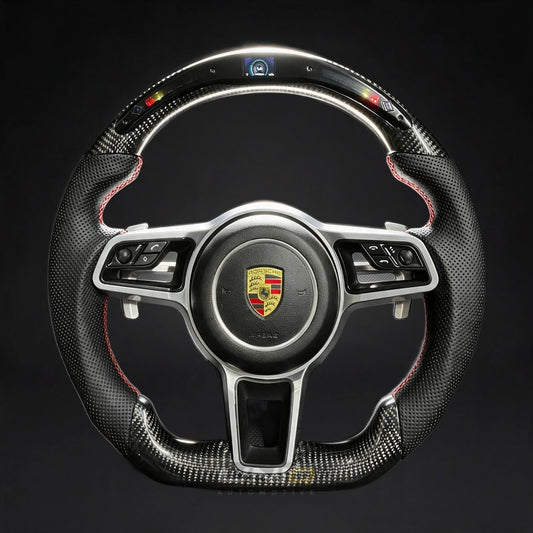 Porsche Taycan Style Custom Steering Wheel - carbon fibre