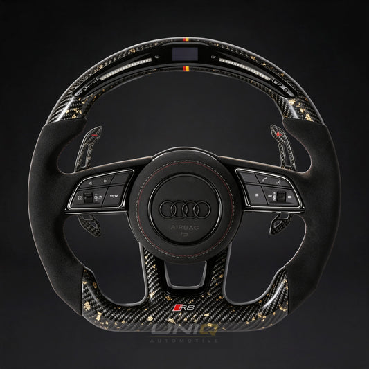Audi RS6 Style Custom Steering Wheel - carbon fibre with LED display