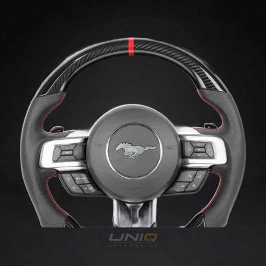 Ford Mustang Style Custom Steering Wheel - carbon fibre